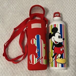 Disney Mickey Mouse Aluminum Drink Bottle With Insulated Holder